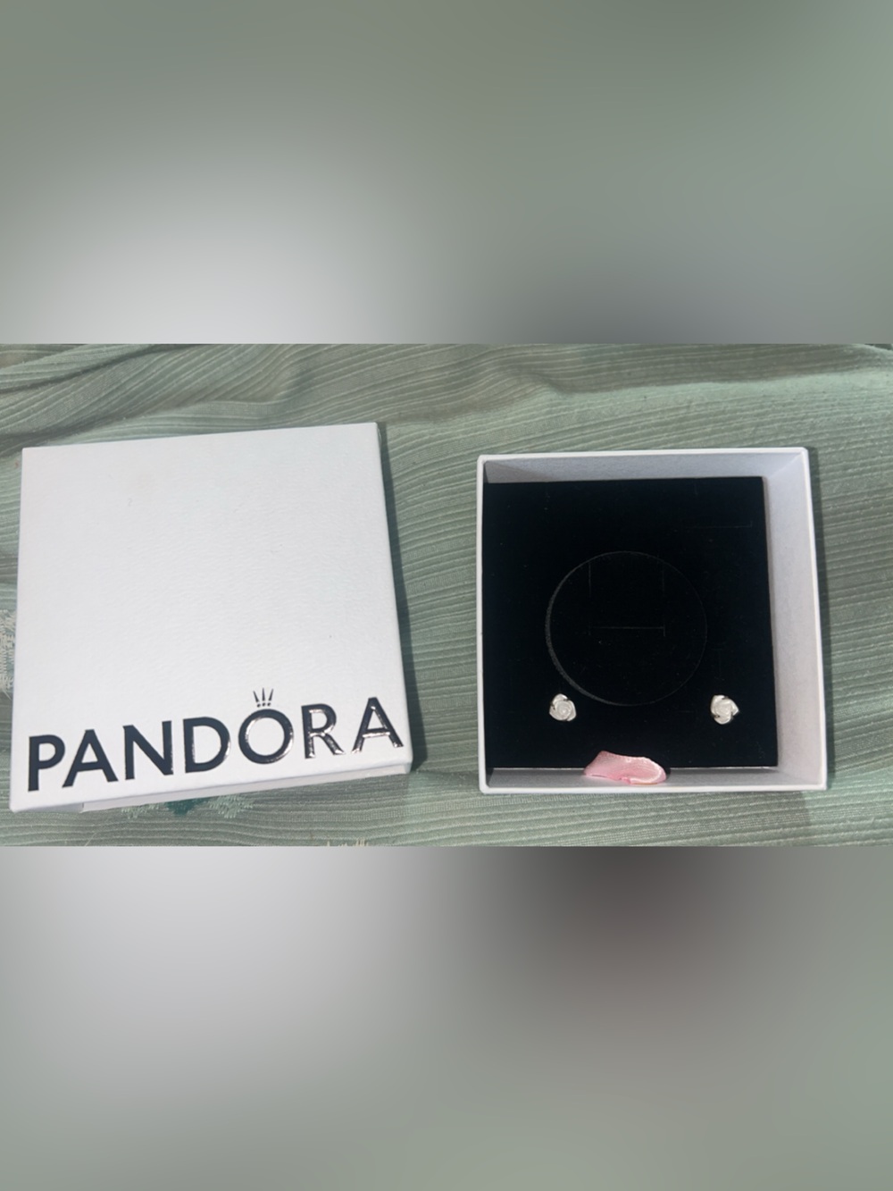 Pandora Silver Stud Earrings with Clear Stones